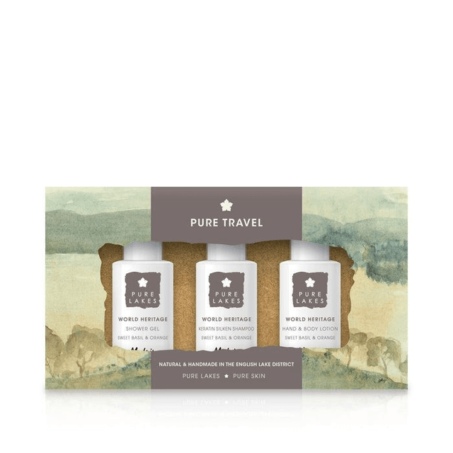 Pure Travel Gift Set. Shower Gel, Silken Shampoo, Hand & Body Lotion 3 x 100ml